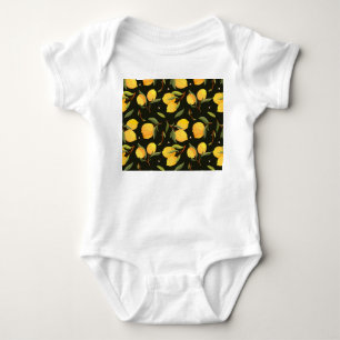 Lemon Illustration: Handgemalt Nahtloses Muster. Baby Strampler