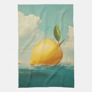 Lemon Island in Dreamy Waters Geschirrtuch