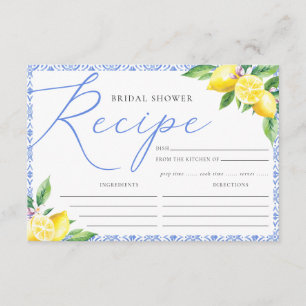 Lemon Italian Positano Blue Brautparty Rezept Begleitkarte