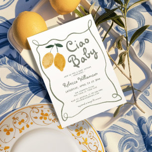 Lemon Italienische Amalfi Geschlechtsneutrale Baby Einladung