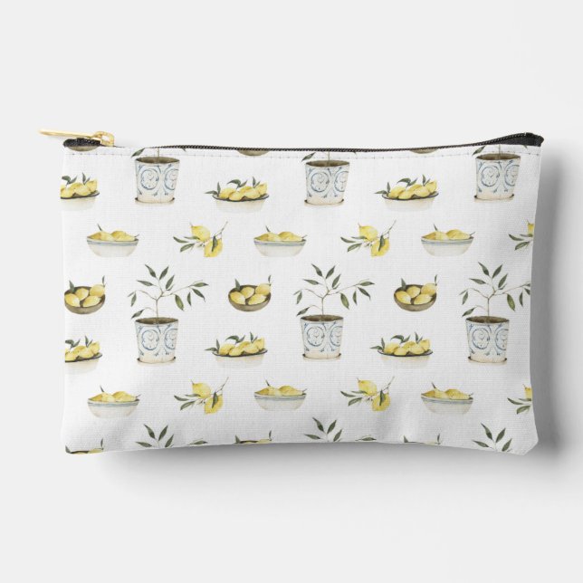 Lemon Italienische niedliche Schminktasche Zubehörtasche (Vorderseite)