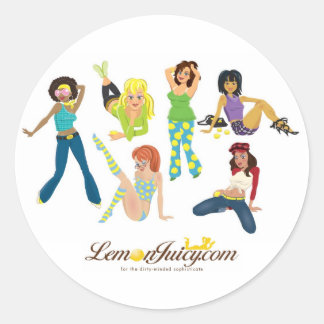 Lemon Juicy Gals Runder Aufkleber