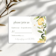 Lemon Kissed Hochzeit RSVP-Karte
