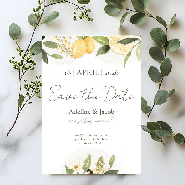 Lemon Kissed Save the Date Card (Von Creator hochgeladen)