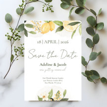 Lemon Kissed Save-the-Date-Karte