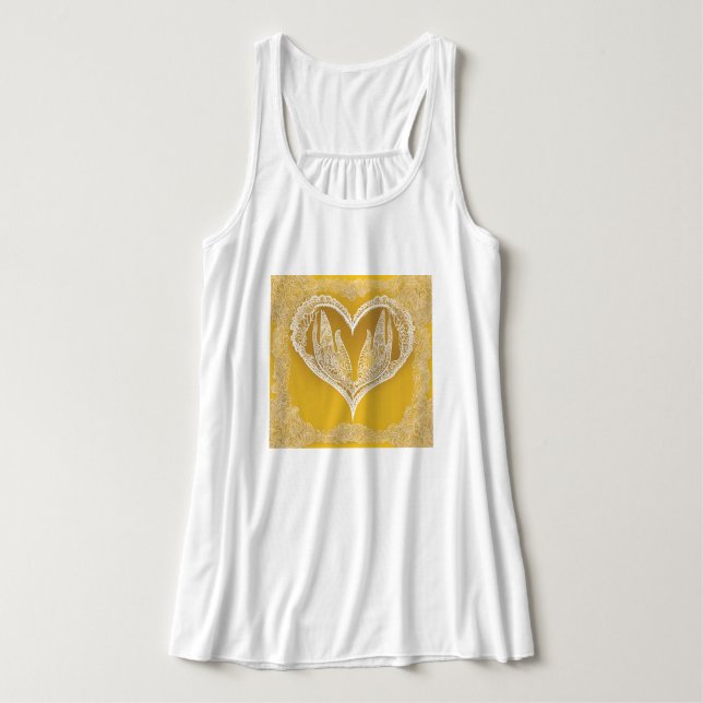 Lemon Lace AI art Tank Top (Design Vorderseite)