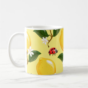 Lemon Ladybug: Tropisch Gelbes Muster. Kaffeetasse