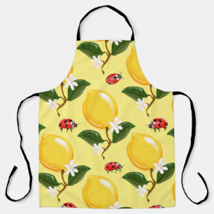Lemon Ladybug: Tropisch Gelbes Muster. Schürze