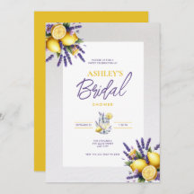 Lemon Lavender Bridal Dusche Einladung