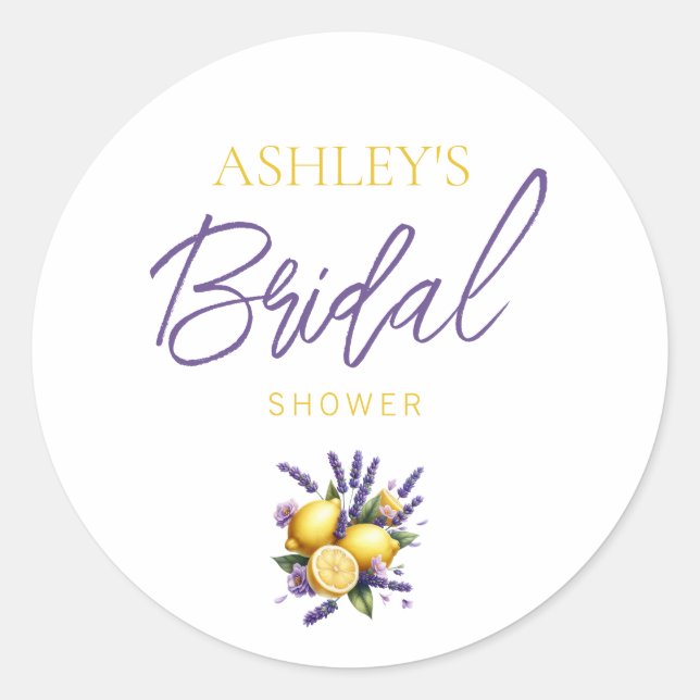 Lemon Lavender Favor Sticker (Vorderseite)