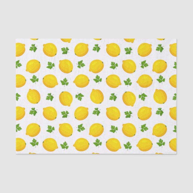 Lemon Leaf Frucht Muster Decoupage Tissue Seidenpapier (Vorderseite)