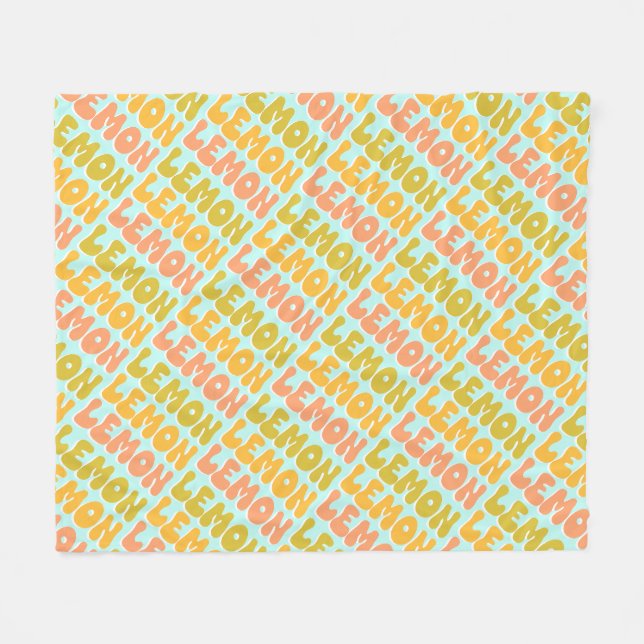 Lemon Lemon Retro Fleece Blanket (Vorderseite (Horizontal))