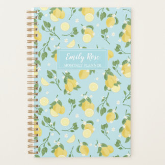 Lemon Light Blue Spiral Planner Planer