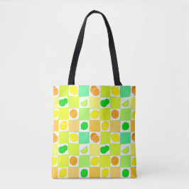 Lemon, Lime and Orange Citrus Fruit Slices Pattern Tasche