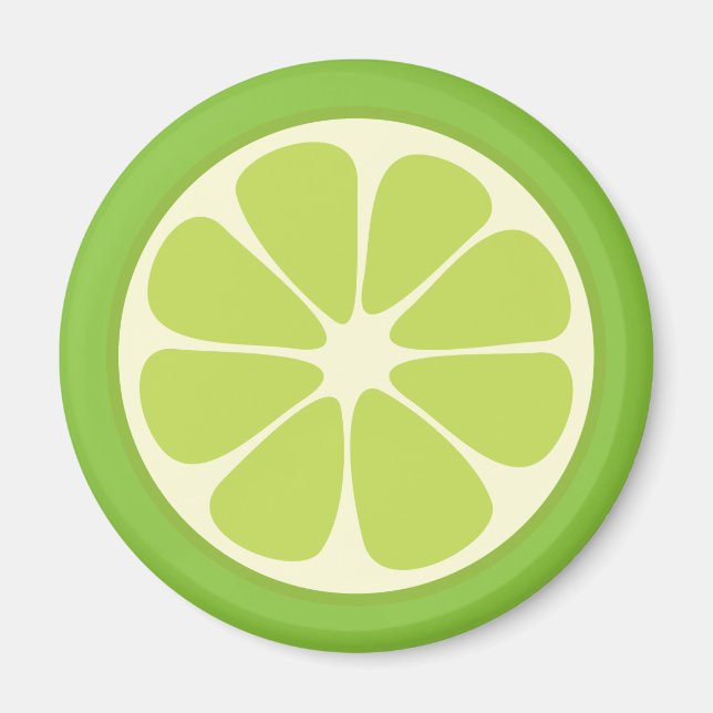 Lemon Lime Green Juicy Citrus Fruit Slice Küche Magnet (Vorne)
