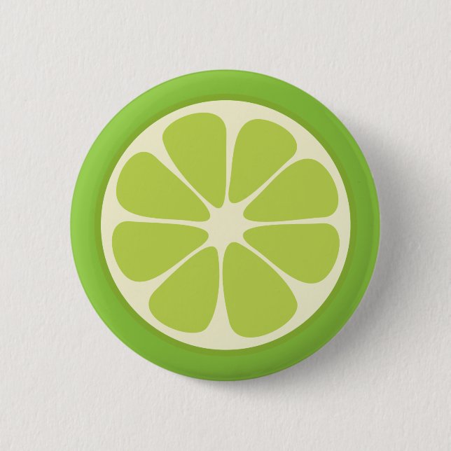 Lemon Lime Green Juicy Summer Citrus Fruit Slice Button (Vorderseite)