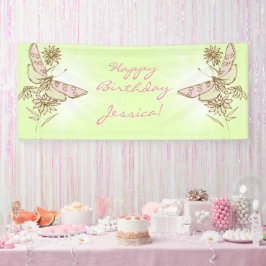 Lemon LIme PInk Butterfly Banner