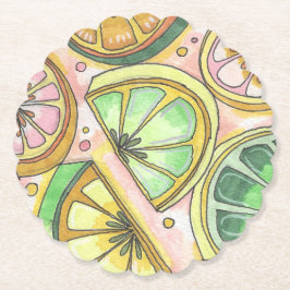 Lemon Limey Scalloped Paper Untersetzer