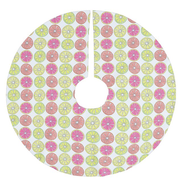 Lemon Limon Grapefruits Orange Citrus Fruit Küche Polyester Weihnachtsbaumdecke (Vorderseite)