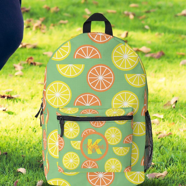 Lemon Limon Orange Muster, lebhaft geschnitten Bedruckter Rucksack (Von Creator hochgeladen)