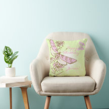 Lemon Limon Pink Butterfly Kissen