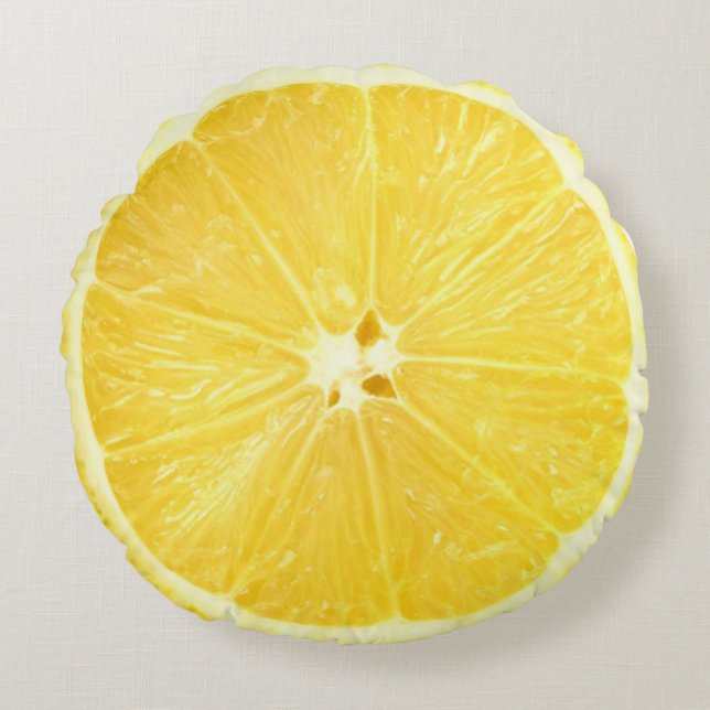 Lemon Limon Slice Rundes Kissen (Vorderseite)