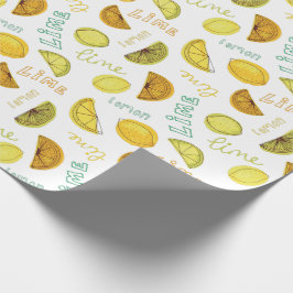 Lemon & Limon Zesty Fruchtmuster Geschenkpapier