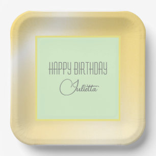 Lemon Limone "Happy Birthday" Papierplatte Pappteller
