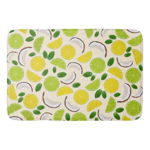 Lemon Limone Kokosnuss und Minze fröhlich fröhlich Badematte