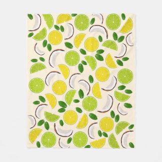 Lemon Limone Kokosnuss und Minze fröhlich fröhlich Fleecedecke