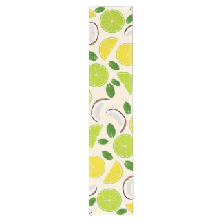 Lemon Limone Kokosnuss und Minze fröhlich fröhlich Kurzer Tischläufer