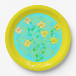 Lemon Limone und Aquamarine Teller von Papierfette