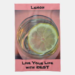 Lemon Live Life Slice mit Zest Pink Geschirrtuch