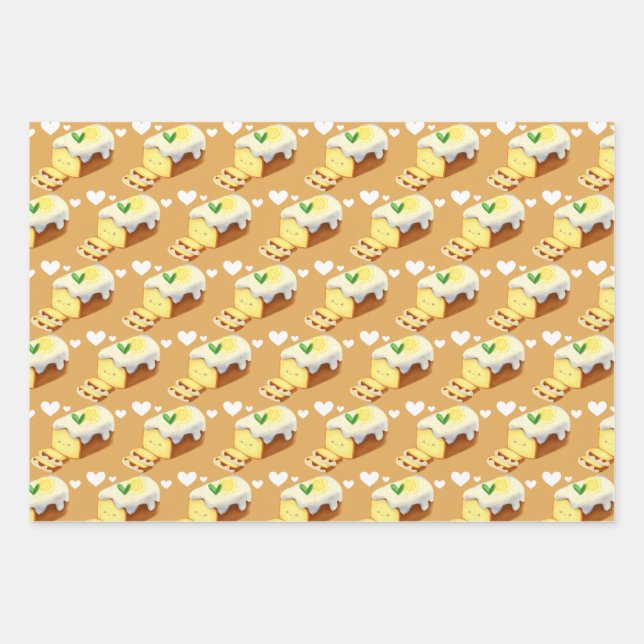 Lemon Loaf Cake Bread With Icing Geschenkpapier Set (Vorderseite)
