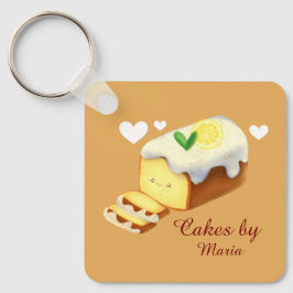 Lemon Loaf Cake Bread With Icing Schlüsselanhänger