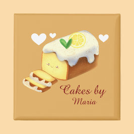 Lemon Loaf Kuchen Brot mit Icing Magnet