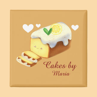 Lemon Loaf Kuchen Brot mit Icing Magnet