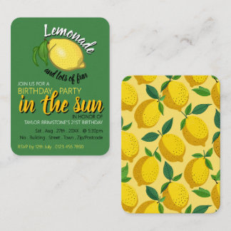Lemon-Logo, Lemonade und viele Tipps für den Spaß Visitenkarte