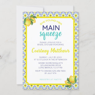 Lemon Main Squeeze Blue Brautparty Einladung