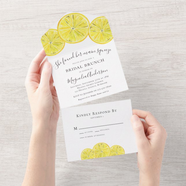 Lemon Main Squeeze Brautparty All In One Einladung (Abreißen)