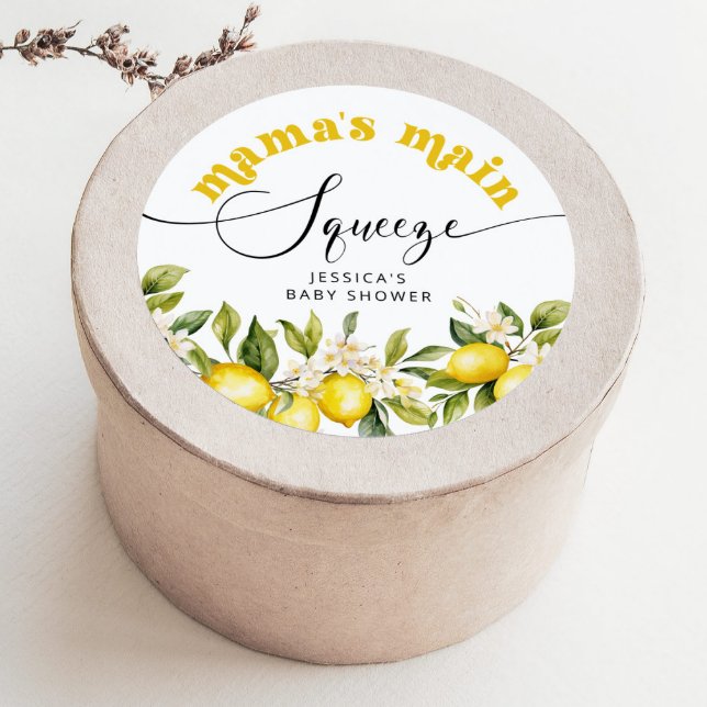 Lemon Mamas Hauptpresse Babydusche Runder Aufkleber (Von Creator hochgeladen)