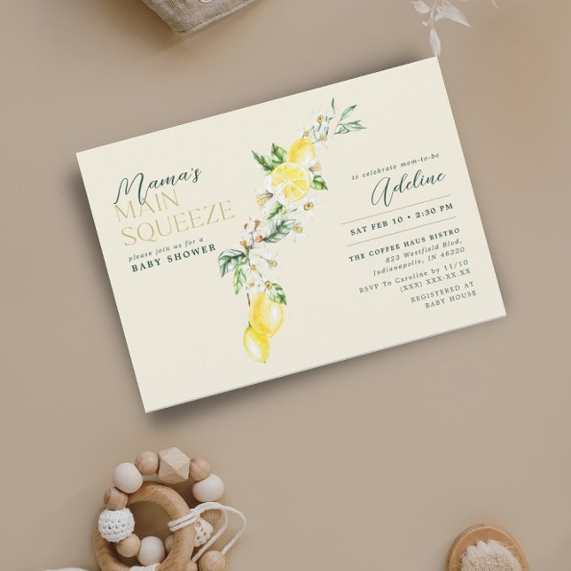 Lemon Mamas Hauptpresse blass gelbe Babydusche Einladung (Von Creator hochgeladen)