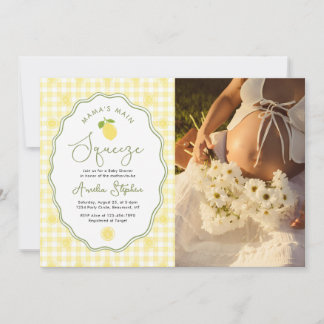 Lemon Mama's Main Squeeze Baby Shower Photo Einladung