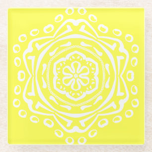 Lemon Mandala Glasuntersetzer