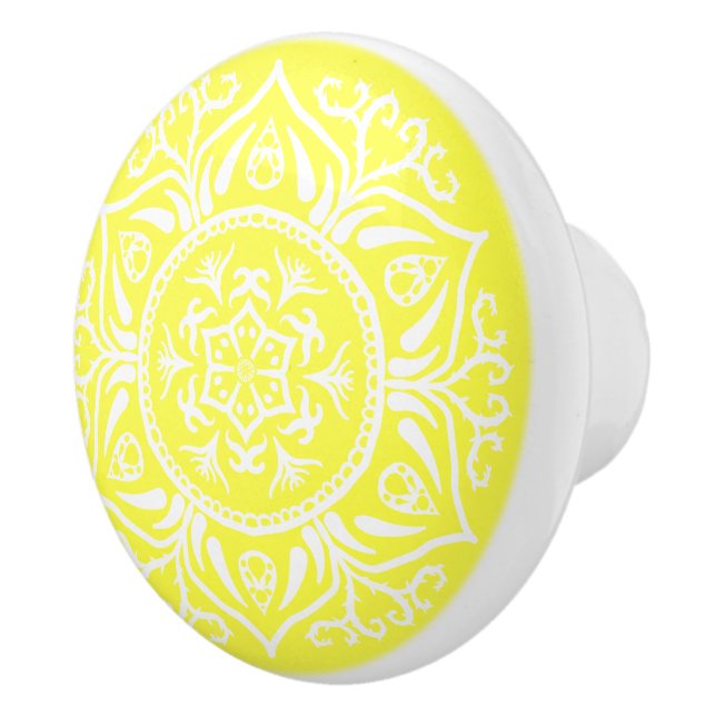 Lemon Mandala Keramikknauf (Rechts)