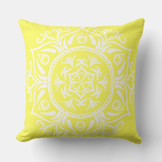 Lemon Mandala Kissen (Vorderseite)