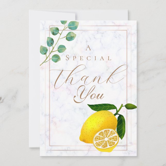 Lemon Marble Vielen Dank Dankeskarte (Vorderseite)