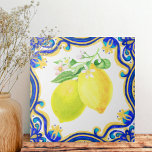 Lemon Mediteran Gelb Blau Fliese<br><div class="desc">Lemon Mediterranean Yellow Blue Keramik Tile</div>