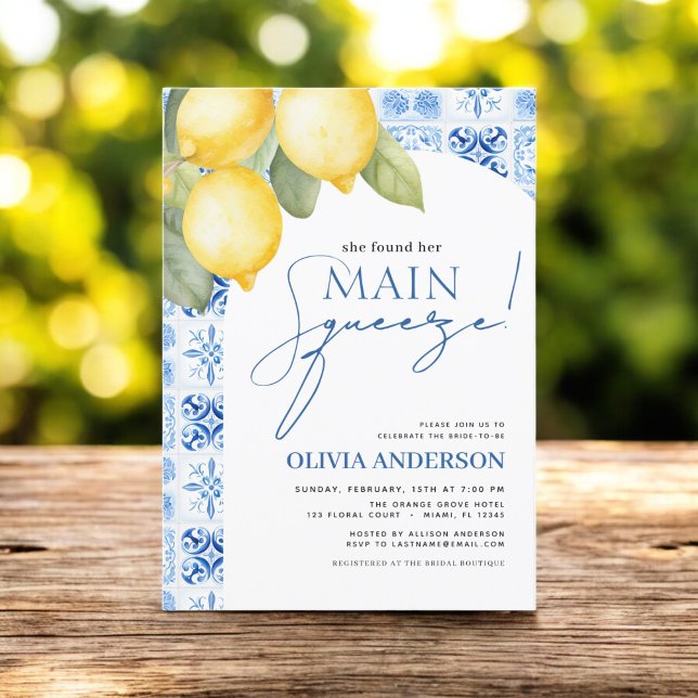 Lemon Mediterrane Hauptpresse Brautparty Einladung (Von Creator hochgeladen)