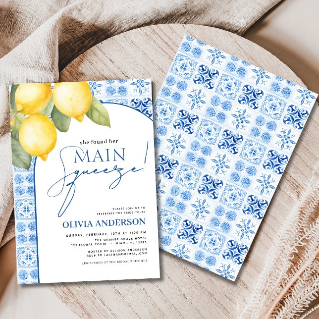 Lemon Mediterrane Hauptpresse Brautparty Einladung (Von Creator hochgeladen)